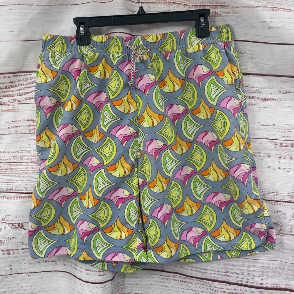 Peter Millar Shorts Mens Large Swim Trunks Board Shorts Abstract Print